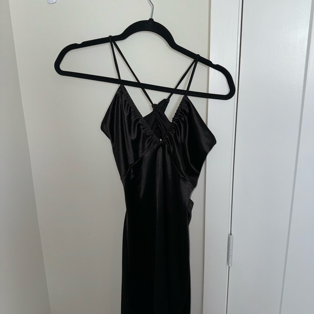 Better Be Shiny Black Satin Dress